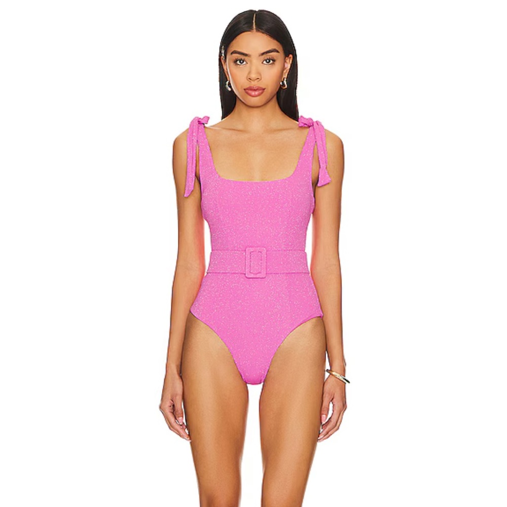 Beach Riot Sydney belted one-piece swimsuit in petal pink scrunch extra large xl